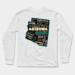 Maricopa Arizona map Grand Canyon photo Arizona tourism Long Sleeve T-Shirt